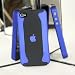 2ピースツートンCoverShell ラバーケース カバー　アップルロゴ 　ロイヤルブルー