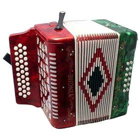 Full Size 3 Row Accordion - TriColor with Free Hardshell Carrying Case