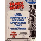 The Family Values Tour 1998 Postcard: Featuring Korn, Rammstein, Ice Cube, Limp Bizkit, Orgy, Plus Deejay C-minus Spinning Before & Between Sets: Friday, October 9, 1998, 7pm @ Great Western Forum, Inglewood, California, USA (1998 Printing)