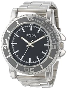 Breda Men's 8175-silver Eddie Oversized Bold Metal Watch