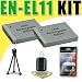 Two EN-EL11 Lithium Ion Replacement Batteries for Nikon Coolpix S550 S560 & Pentax Optio W60 M50 V20 Digital Cameras DavisMAX Bundle