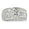 Sterling Silver Round-Cut Cubic Zirconia Ring with Channel Set Accents