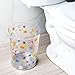 InterDesign Doodle Bathroom Decorative Trash Can, Clear/Chrome