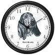 Basset Hound (SC) Dog Wall Clock by WatchBuddy Timepieces (Slate Blue Frame)