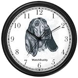 Basset Hound (SC) Dog Wall Clock by WatchBuddy Timepieces (Black Frame)