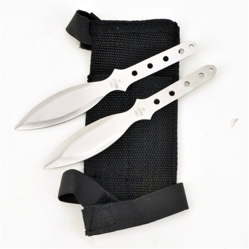 Super Saving Buddy Set Martial Art Throwing Kits – Two (2) Set of 2 Different Styles Ninja knives with nylon case