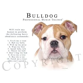 Bulldog Human Trainer Mouse Pad Dog Mousepad by VincentStrangioStore