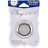 Blue Moon Beads Story Lockets Metal and Glass Locket, Round/Plain, Large, Silver