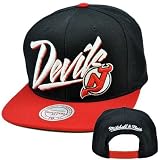 NHL LNH New Jersey Devils Mitchell Ness Throwback Vice Script Snapback Hat NE93