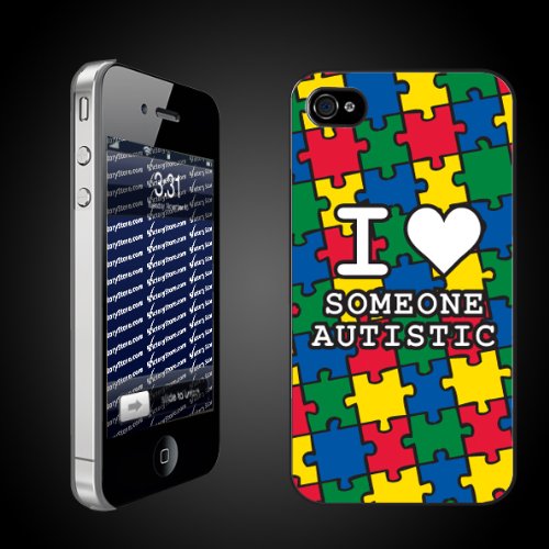 Autism Awareness Theme "I Love Someone Autistic" - iPhone Hard Case - CLEAR Protective iPhone 4/iPhone 4S Case