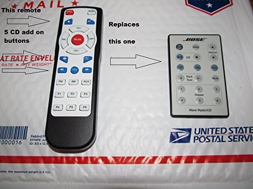 Remote for Bose® Acoustic Wave® Music System I / CD-3000 with 5-CD Changer keys Remote Black with a white overlay 6 MONTHS WARRANTY INCLUDED