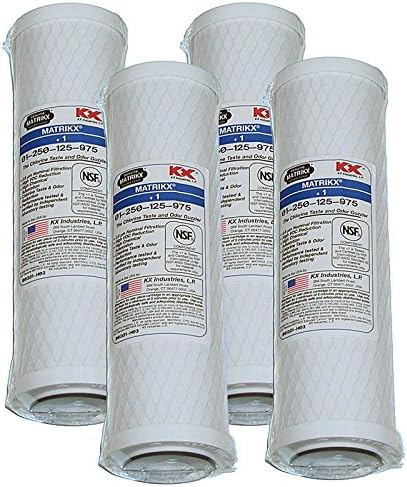 KX Matrikx 01-250-125-975 High Capacity Chemical, Chlorine Taste and Odor Reduction Filters, 10-Inch (4)