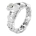 Stainless Steel Claddagh Ring with Celtic Knot Eternity Design (4mm) - Sizes 5 - 8