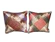 Pillow Cushion Cover-2 Pink Ivory Ethnic Vintage Sari Zari Borders Toss Pillow Cushion Covers