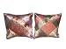 Pillow Cushion Cover-2 Pink Ivory Ethnic Vintage Sari Zari Borders Toss Pillow Cushion Covers