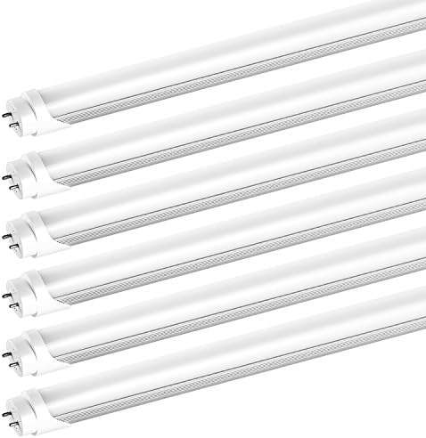 6-Pack 4ft 22Watt T8 LED Light Tube ,2310 Lumens,Daylight 5000k, UL-Listed &amp; DLC-Qualified, Single-Ended Power Frosted Cover, G13 Lighting Fixtures
