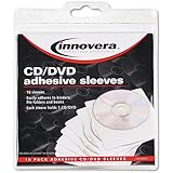 Innovera 39402 Self-Adhesive CD/DVD Sleeves, 10 per Pack