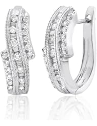 14k WHITE GOLD WOMENS EARRING LE-2436 DIAMOND 0.5CT TW