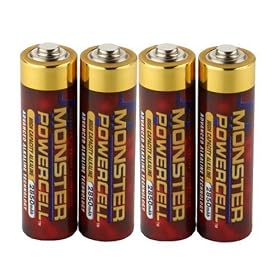 Monster High Capacity Alkaline Monster PowerCells AA 2850 mAh Power Capacity AA 4 Pack 2850 mAh MB AA ALKA-4