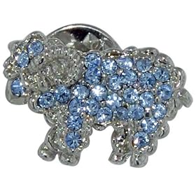 Topaz Blue Sheep Animal Brooch Pin by Pugster