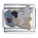 Angel & Book Of Love Religious Heart Italian Charms Bracelet Link