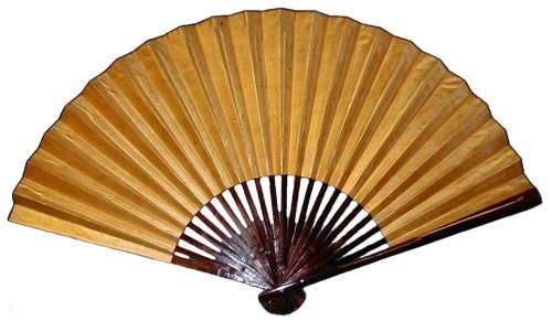 Gold Leaf Wall Fan with Bamboo Spine - 58"