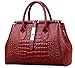 Heshe® Vintage New Office Lady Luxury Fashion Crocodile Tote Top Handle Crossbody Shoulder Purse Handbag for Women