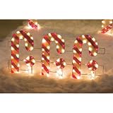 Outdoor Christmas Yard Decor Candy Cane Lights Holiday Fence Lighting