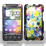Premium - PDA HTC EVO Shift 4G Rubber Design Rainbow Flowers Cover - Facepl ....