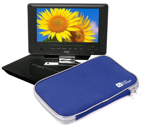 DURAGADGET Durable & Lightweight Blue Dual Zip Portable DVD Player Carry-Case For Xoro HSD 7790