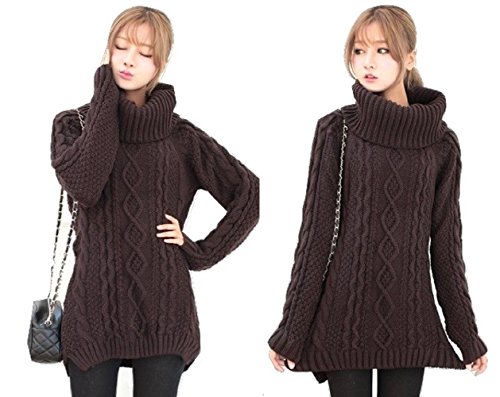 ナナコレクション Nana_Collection 2014 秋冬 首元 たっぷり ざっくり ハイカラー タートル ニット 後ろ 長め 裾 スリット ピンク オフホワイト ブラウン レッド イエロー グレー ブラック ダークブラウン