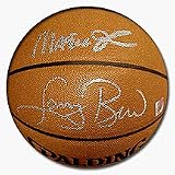 Magic Johnson and Larry Bird Dual Autographed Spalding Indoor/outdoor Basketball