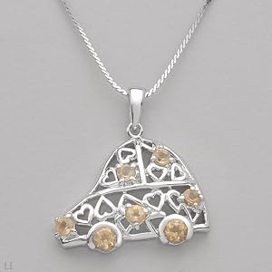 Necklace With 0.90ctw Genuine Citrines Well Made in 925 Sterling silver. Total item weight 6.0g Length 18in