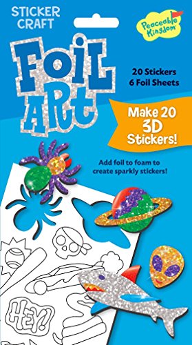 Peaceable Kingdom Foil Art Cool Stuff 3D Sticker Craft Pack