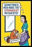 Men Make Strange Requests Shaved Beaver College Framed Art Poster Print - 24