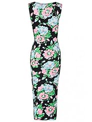 Summer Floral Print Elastane/Viscose Midi Dress  with a Court Train 