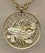 Singapore 50 Cent Lionfish Two Tone Coin Cut Out Pendant with 24 Chain