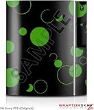 Sony PS3 Skin Lots of Dots Green on Black