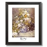 Renoir Spring Flower Vase Home Decor Wall Picture Black Framed Art Print