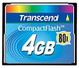 Transcend TS4GCF80 4GB 80x Type I Compact Flash Card