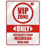 VIP ZONE  ONLY RESIDENTS FROM MIDLAND  PARKING SIGN USA CITY MICHIGAN