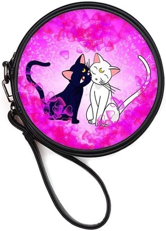 Generic Personalized Hot Japanese Anime Sailor Moon Fantasy Cat for Round Makeup Bag