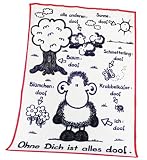 Produkt-Bild: Herding, 717218036 Decke Sheepworld "Ohne dich ist alles doof", wei&szlig;, 150/200 cm