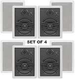 Yamaha Natural Sound Custom Easy-to-install In-Wall Flush Mount 3-Way 120 watts Speaker (Set of 4) with 1 Silk Soft Swivel Dome Tweeter, 2 Swivel Midrange & 6.5 Cone Woofer for A Regular Size Room or 2 Small Rooms