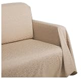 Scroll Jacquard Love Seat Throw Cover, Taupe