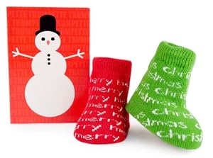 Trumpette Merry Christmas Socks, Red/Green, 0-12 Months