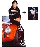 *FAN PACK* - MICHAEL JACKSON - LIFESIZE CARDBOARD CUTOUT / STANDEE / STANDUP - The King Of Pop sat on sports car - INCLUDES 8x10 (25x20cm) STAR PHOTO - FAN PACK #135