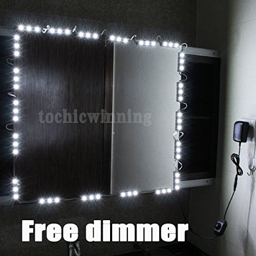 Vechic 10' ft LED Mirror Light Kit Hollywood Makeup Mirror Light, Vanity Light White with Dimmer
