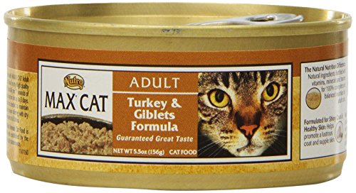 MAX CAT Adult Cat Food Turkey and Giblets Formula Cans, 5.5 oz., 24 Count