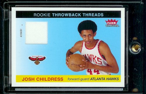 2004-05 Fleer Tradition Rookie Throwback Threads Josh Childress Jersey Atlanta Hawks Basketball Card - Mint Condition - Shipped In Protective Display Case!